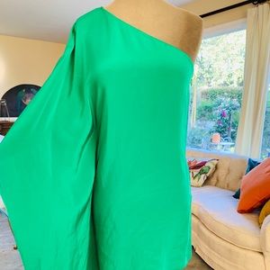 Jay Godfrey size 4 green dress with bell sleeve.